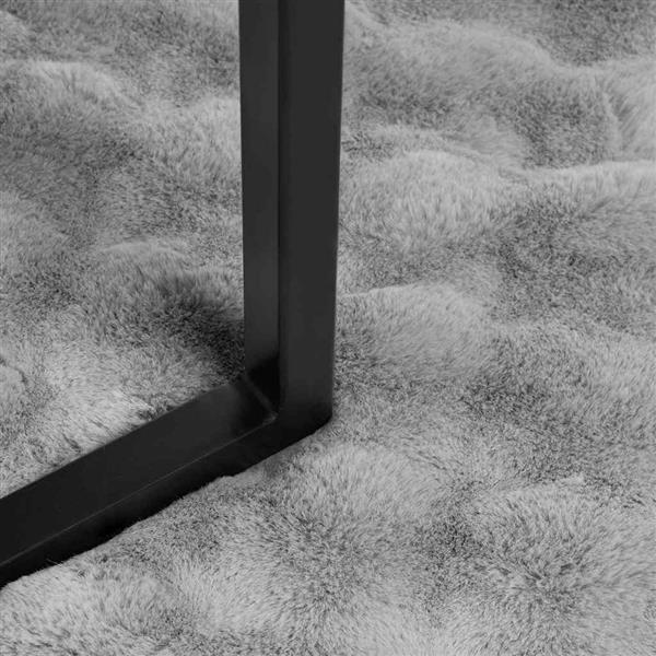 Grote foto vidaxl neppels konijnenbont deken 4 pcs grijs 150 x 220 cm polyester huis en inrichting bedden