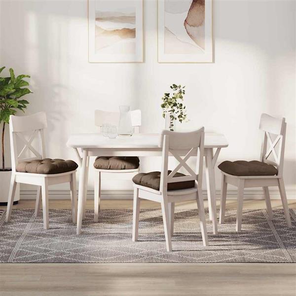 Grote foto vidaxl zitkussens 4 pcs bruin 40 x 40 x 12 cm stof huis en inrichting woningdecoratie