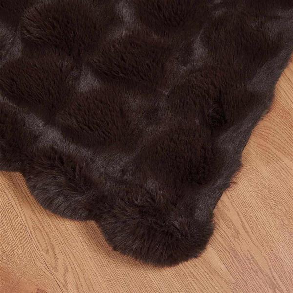 Grote foto vidaxl neppels konijnenbont deken 4 pcs kameel 150 x 220 cm polyester huis en inrichting bedden