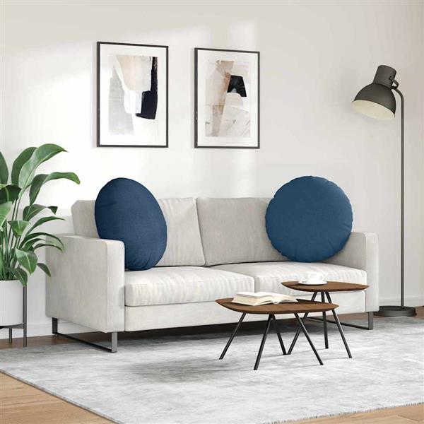 Grote foto vidaxl zitkussens 2 pcs blauw 80 x 29 cm stof huis en inrichting woningdecoratie