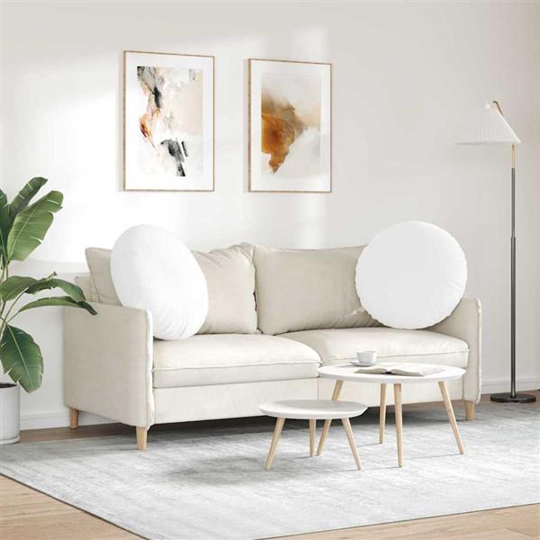 Grote foto vidaxl zitkussens 2 pcs wit 60 x 21 cm stof huis en inrichting woningdecoratie