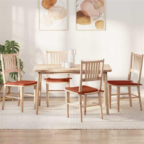 Grote foto vidaxl zitkussens 4 pcs rood oranje 40 x 40 x 3 cm katoen stof huis en inrichting woningdecoratie