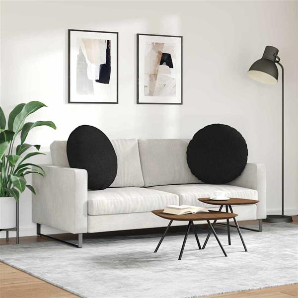 Grote foto vidaxl zitkussens 2 pcs zwart 60 x 21 cm stof huis en inrichting woningdecoratie