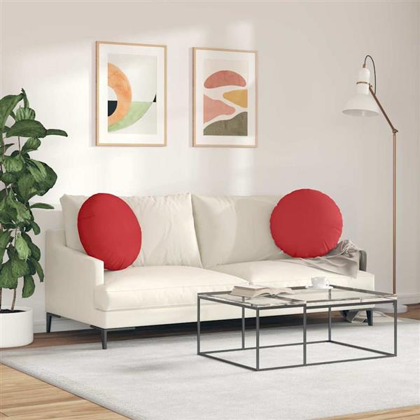 Grote foto vidaxl zitkussens 2 pcs rood 50 x 19 cm stof huis en inrichting woningdecoratie