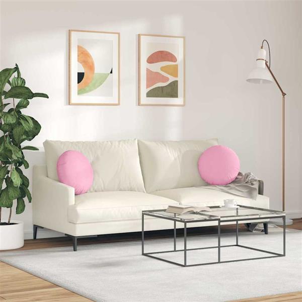 Grote foto vidaxl zitkussens 2 pcs roze 40 x 13 cm stof huis en inrichting woningdecoratie