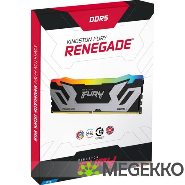 Grote foto kingston technology fury 24gb 8400mt s ddr5 cl40 cudimm renegade rgb silver xmp computers en software harde schijven