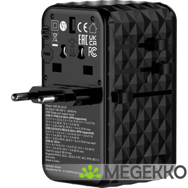 Grote foto verbatim charge n travel gan iii universele reisadapter 85w computers en software overige