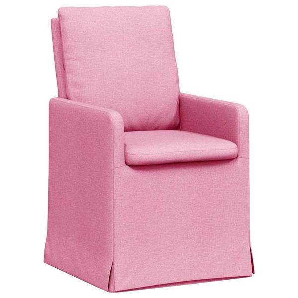 Grote foto vidaxl eettafelstoelen 2 pcs roze 57 x 67 x 98 cm stof huis en inrichting stoelen