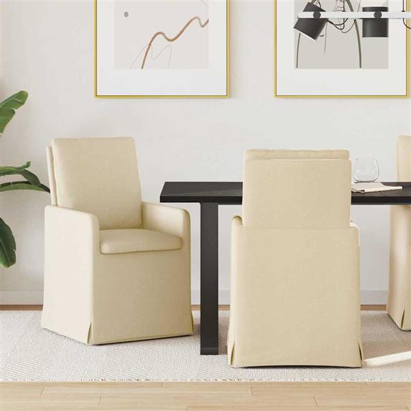 Grote foto vidaxl eettafelstoelen 2 pcs cr me 57 x 67 x 98 cm stof huis en inrichting stoelen