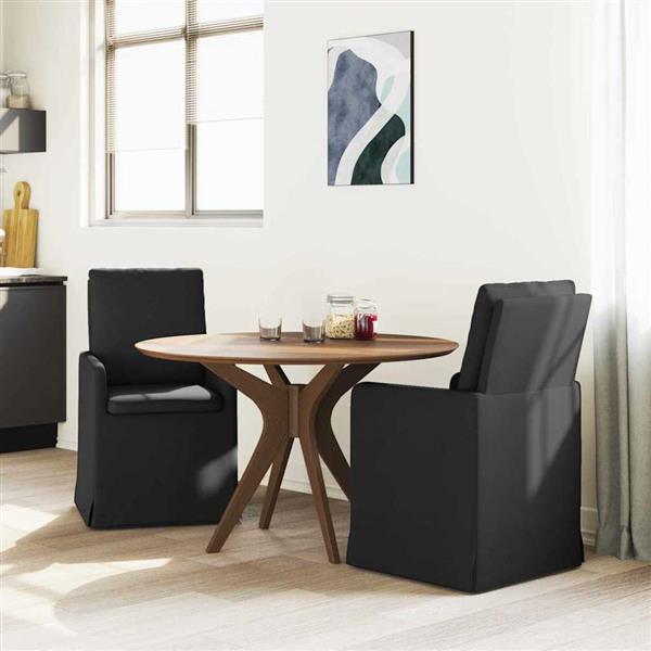 Grote foto vidaxl eettafelstoelen 2 pcs zwart 57 x 67 x 98 cm stof huis en inrichting stoelen