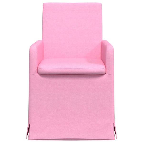Grote foto vidaxl eettafelstoelen 2 pcs roze 57 x 67 x 95 cm stof huis en inrichting stoelen