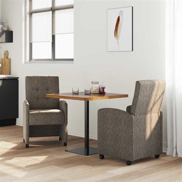 Grote foto vidaxl dining stoelen met wielen 2 pcs donkergrijs 57 x 67 x 98 cm huis en inrichting stoelen