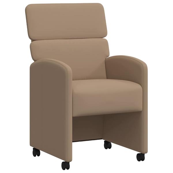 Grote foto vidaxl dining stoelen met wielen 2 pcs cappuccino 58 x 65 x 98 cm huis en inrichting stoelen
