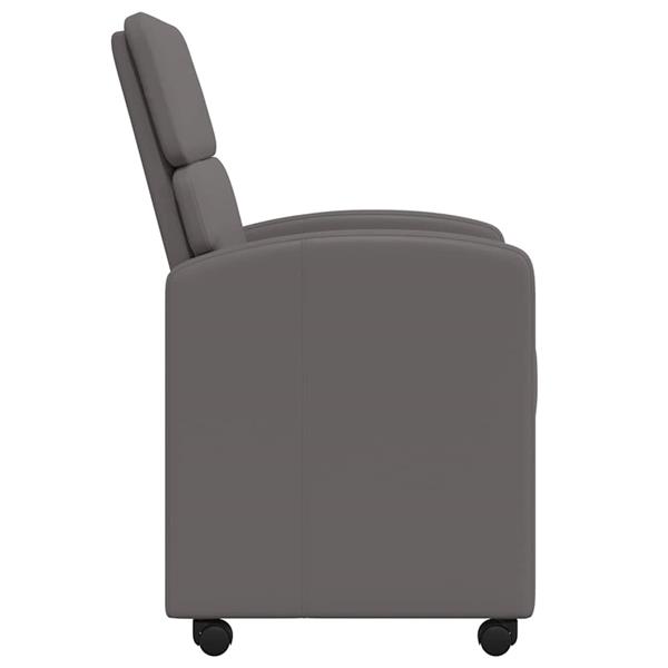 Grote foto vidaxl dining stoelen met wielen 2 pcs grijs 58 x 65 x 98 cm kunstleer huis en inrichting stoelen