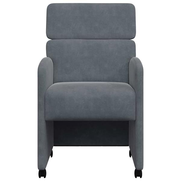 Grote foto vidaxl dining stoelen met wielen 2 pcs donkergrijs 58 x 65 x 98 cm huis en inrichting stoelen