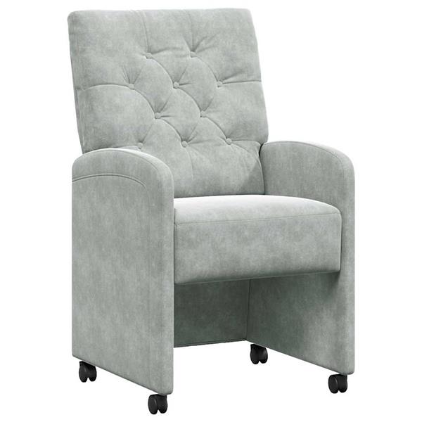 Grote foto vidaxl dining stoelen met wielen 2 pcs lichtgrijs 58 x 67 x 97 cm huis en inrichting stoelen