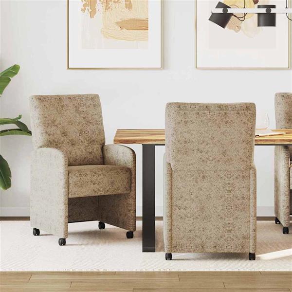 Grote foto vidaxl dining stoelen met wielen 2 pcs lichtgrijs 58 x 67 x 97 cm huis en inrichting stoelen