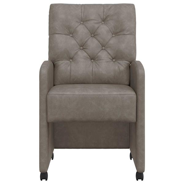 Grote foto vidaxl dining stoelen met wielen 2 pcs grijs 58 x 67 x 97 cm kunstleer huis en inrichting stoelen