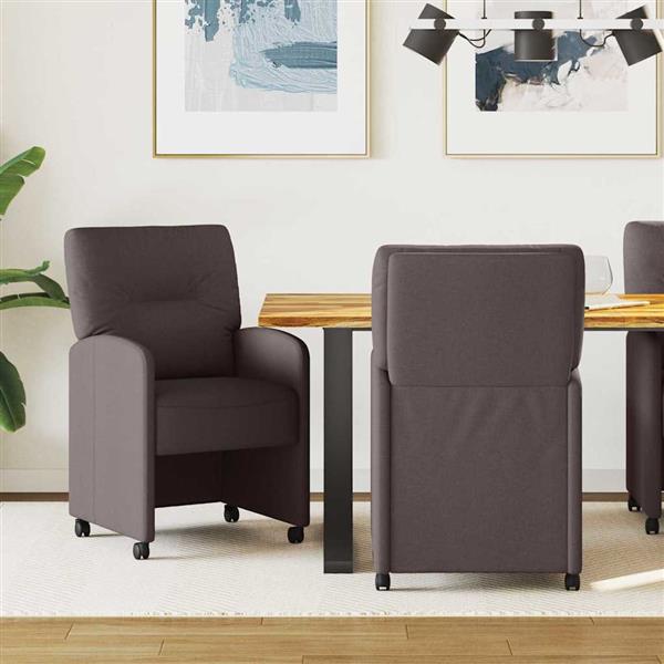 Grote foto vidaxl dining stoelen met wielen 2 pcs donkerbruin 57 x 67 x 95 cm huis en inrichting stoelen