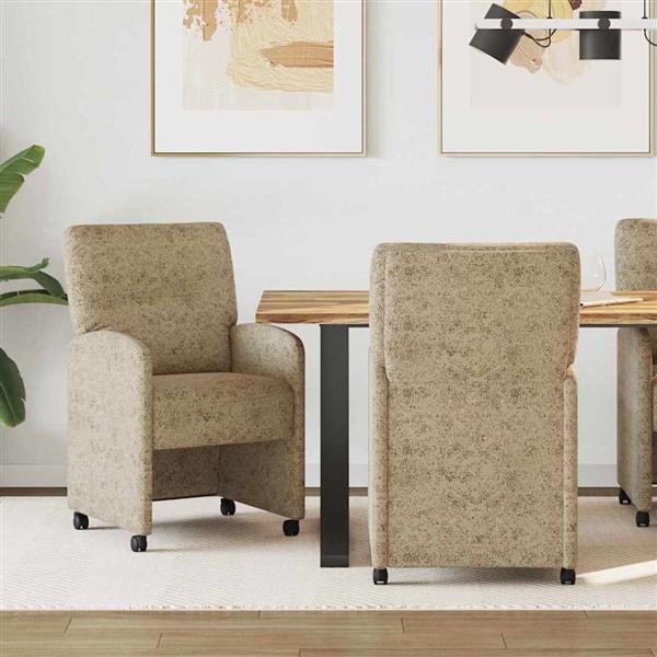 Grote foto vidaxl dining stoelen met wielen 2 pcs lichtgrijs 57 x 67 x 95 cm huis en inrichting stoelen