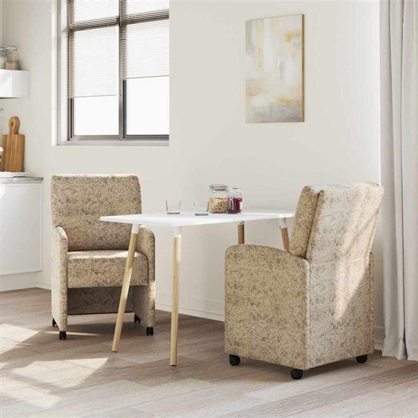 Grote foto vidaxl dining stoelen met wielen 2 pcs lichtgrijs 57 x 67 x 95 cm huis en inrichting stoelen