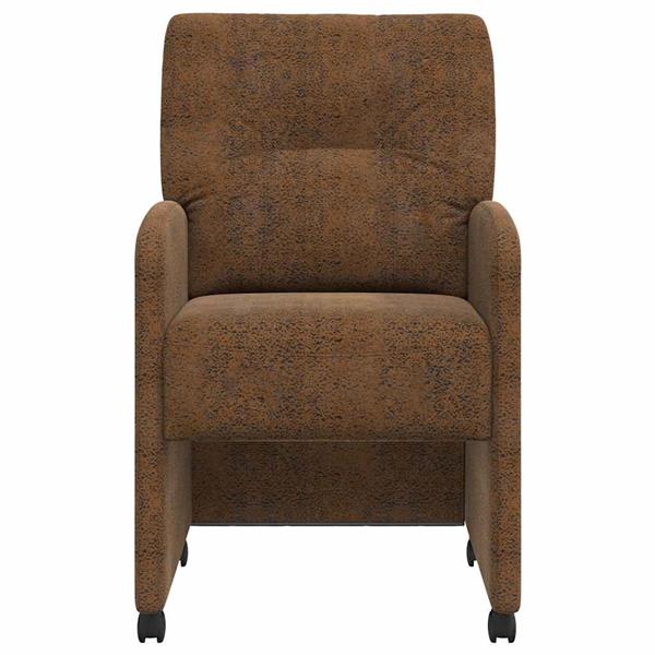 Grote foto vidaxl dining stoelen met wielen 2 pcs bruin 57 x 67 x 95 cm huis en inrichting stoelen