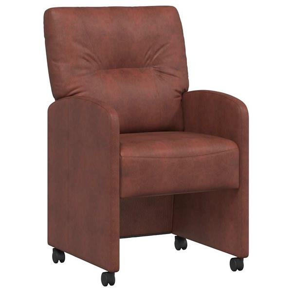 Grote foto vidaxl dining stoelen met wielen 2 pcs glanzend bruin 57 x 67 x 95 cm huis en inrichting stoelen