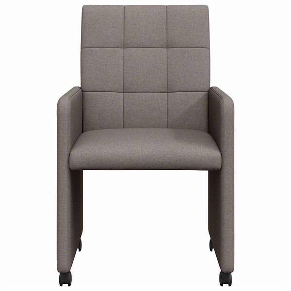 Grote foto vidaxl dining stoelen met wielen 2 pcs taupe 58 x 65 x 94 cm stof huis en inrichting stoelen