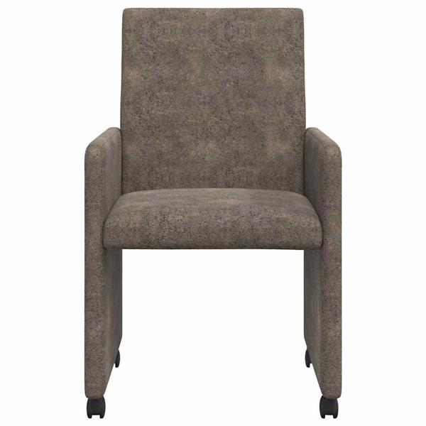 Grote foto vidaxl dining stoelen met wielen 2 pcs donkergrijs 57 x 66 x 94 cm huis en inrichting stoelen