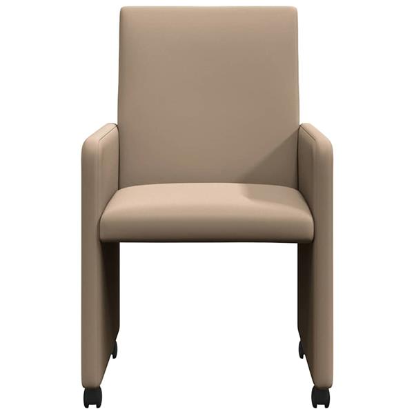 Grote foto vidaxl dining stoelen met wielen 2 pcs cappuccino 57 x 66 x 94 cm huis en inrichting stoelen
