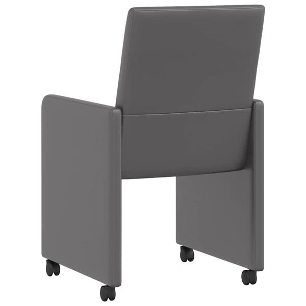 Grote foto vidaxl dining stoelen met wielen 2 pcs grijs 57 x 66 x 94 cm kunstleer huis en inrichting stoelen