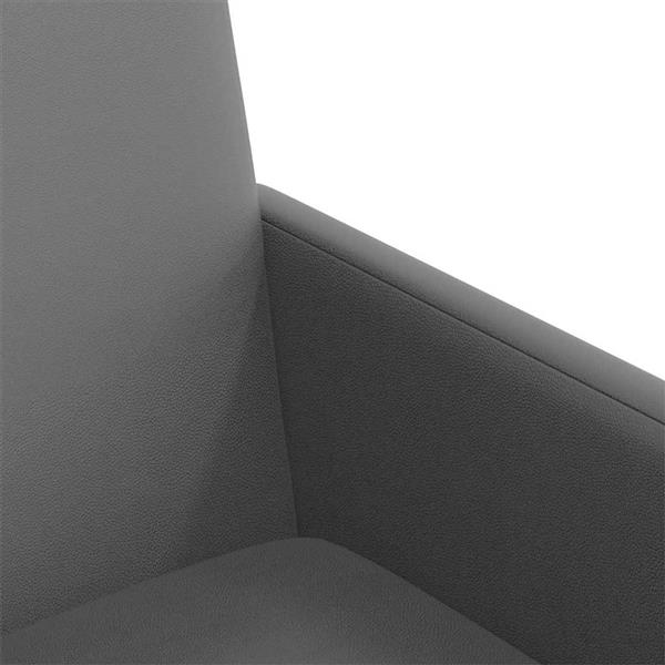 Grote foto vidaxl dining stoelen met wielen 2 pcs grijs 57 x 66 x 94 cm kunstleer huis en inrichting stoelen