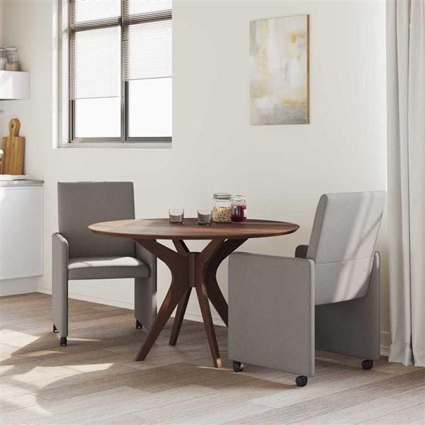 Grote foto vidaxl dining stoelen met wielen 2 pcs taupe 57 x 66 x 94 cm stof huis en inrichting stoelen