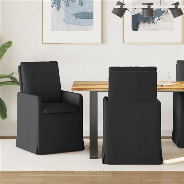 Grote foto vidaxl eettafelstoelen 2 pcs zwart 57 x 67 x 98 cm stof huis en inrichting stoelen
