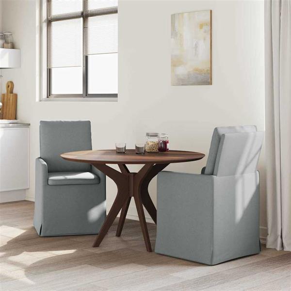 Grote foto vidaxl eettafelstoelen 2 pcs lichtgrijs 57 x 67 x 98 cm stof huis en inrichting stoelen