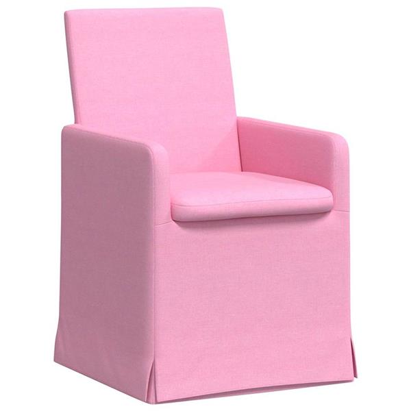 Grote foto vidaxl eettafelstoelen 2 pcs roze 57 x 67 x 95 cm stof huis en inrichting stoelen