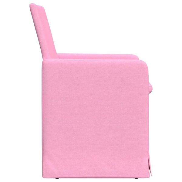 Grote foto vidaxl eettafelstoelen 2 pcs roze 57 x 67 x 95 cm stof huis en inrichting stoelen