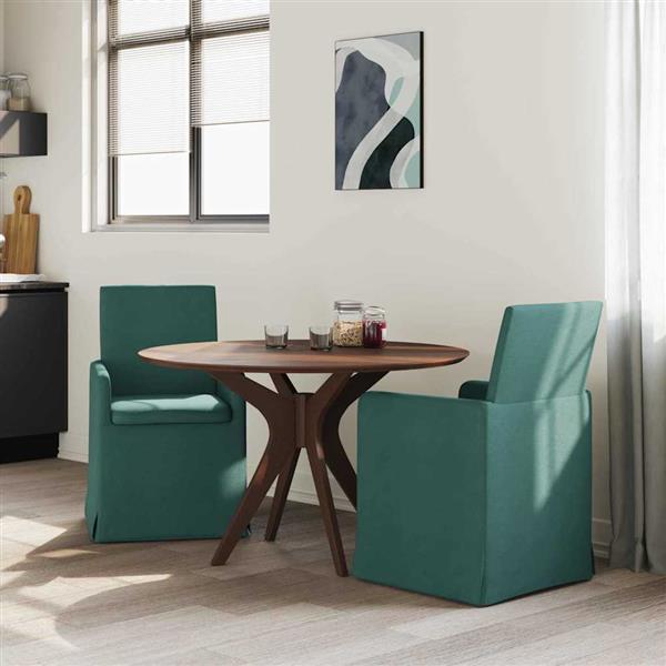 Grote foto vidaxl eettafelstoelen 2 pcs donkergroen 57 x 67 x 95 cm stof huis en inrichting stoelen