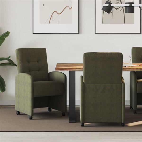 Grote foto vidaxl dining stoelen met wielen 2 pcs leger groen 57 x 67 x 98 cm huis en inrichting stoelen