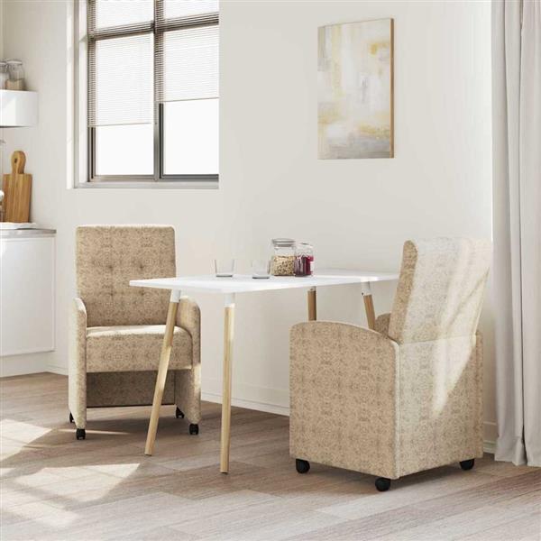 Grote foto vidaxl dining stoelen met wielen 2 pcs lichtgrijs 57 x 67 x 98 cm huis en inrichting stoelen
