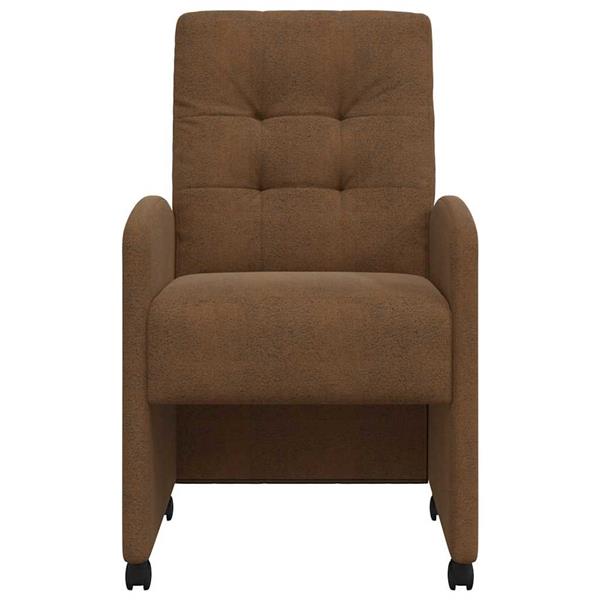 Grote foto vidaxl dining stoelen met wielen 2 pcs bruin 57 x 67 x 98 cm huis en inrichting stoelen