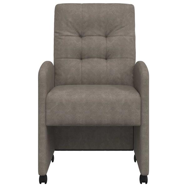 Grote foto vidaxl dining stoelen met wielen 2 pcs grijs 57 x 67 x 98 cm kunstleer huis en inrichting stoelen