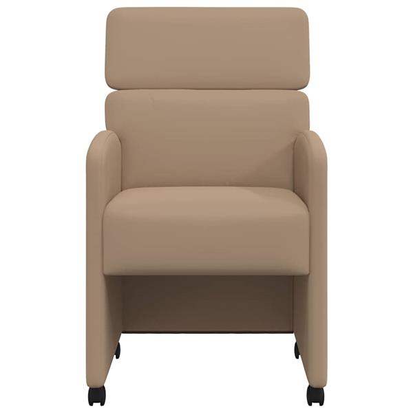 Grote foto vidaxl dining stoelen met wielen 2 pcs cappuccino 58 x 65 x 98 cm huis en inrichting stoelen