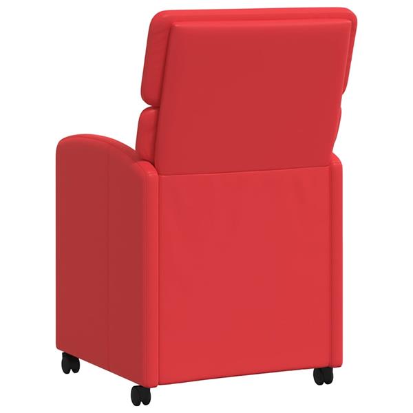 Grote foto vidaxl dining stoelen met wielen 2 pcs rood 58 x 65 x 98 cm kunstleer huis en inrichting stoelen
