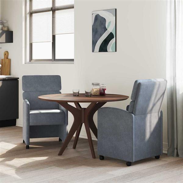 Grote foto vidaxl dining stoelen met wielen 2 pcs donkergrijs 58 x 65 x 98 cm huis en inrichting stoelen