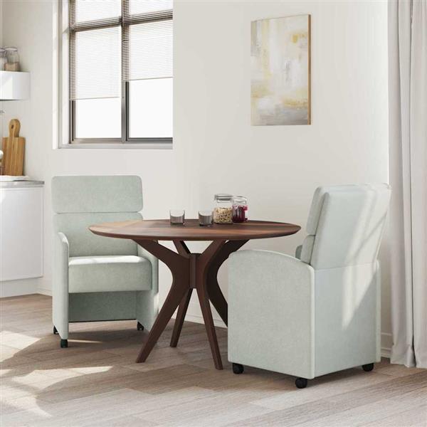 Grote foto vidaxl dining stoelen met wielen 2 pcs lichtgrijs 58 x 65 x 98 cm huis en inrichting stoelen