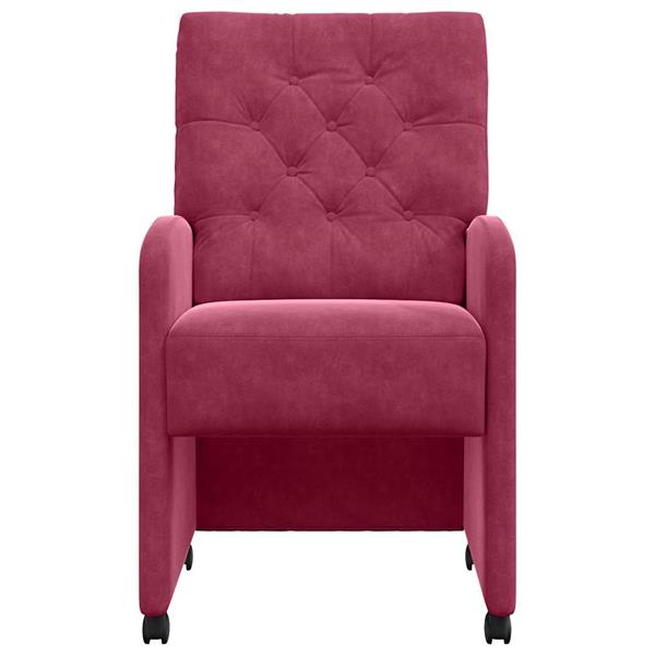 Grote foto vidaxl dining stoelen met wielen 2 pcs wijnrood 58 x 67 x 97 cm huis en inrichting stoelen