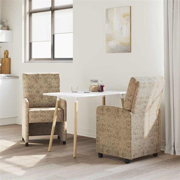 Grote foto vidaxl dining stoelen met wielen 2 pcs lichtgrijs 58 x 67 x 97 cm huis en inrichting stoelen