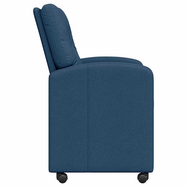 Grote foto vidaxl dining stoelen met wielen 2 pcs blauw 57 x 67 x 95 cm stof huis en inrichting stoelen