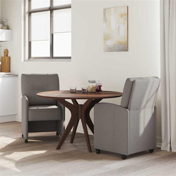 Grote foto vidaxl dining stoelen met wielen 2 pcs taupe 57 x 67 x 95 cm stof huis en inrichting stoelen